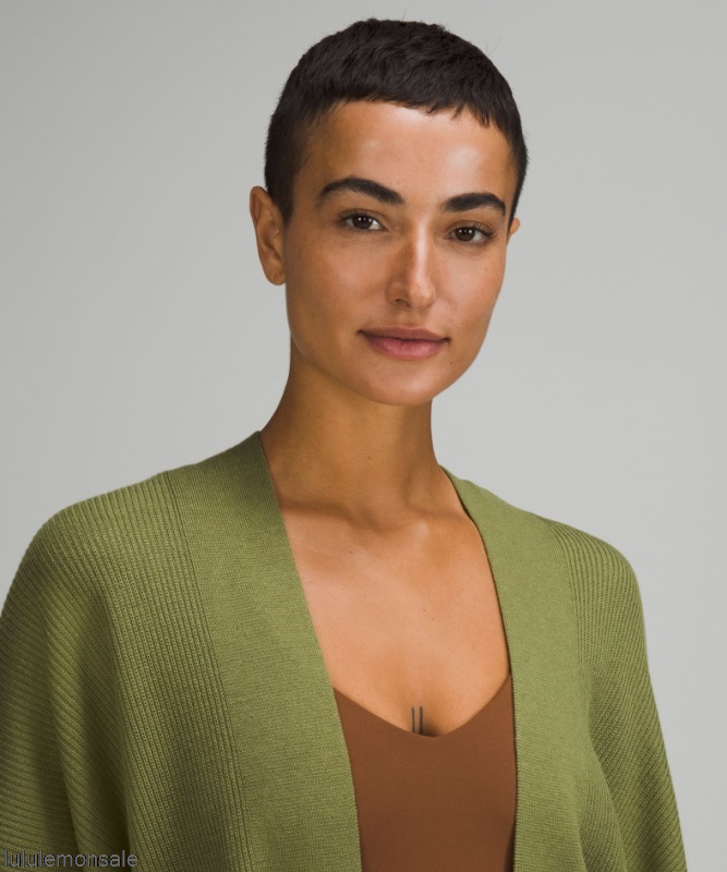 Lululemon Damen DELULU474 | Boxy Cashlu Knit Wrap Bronze Green